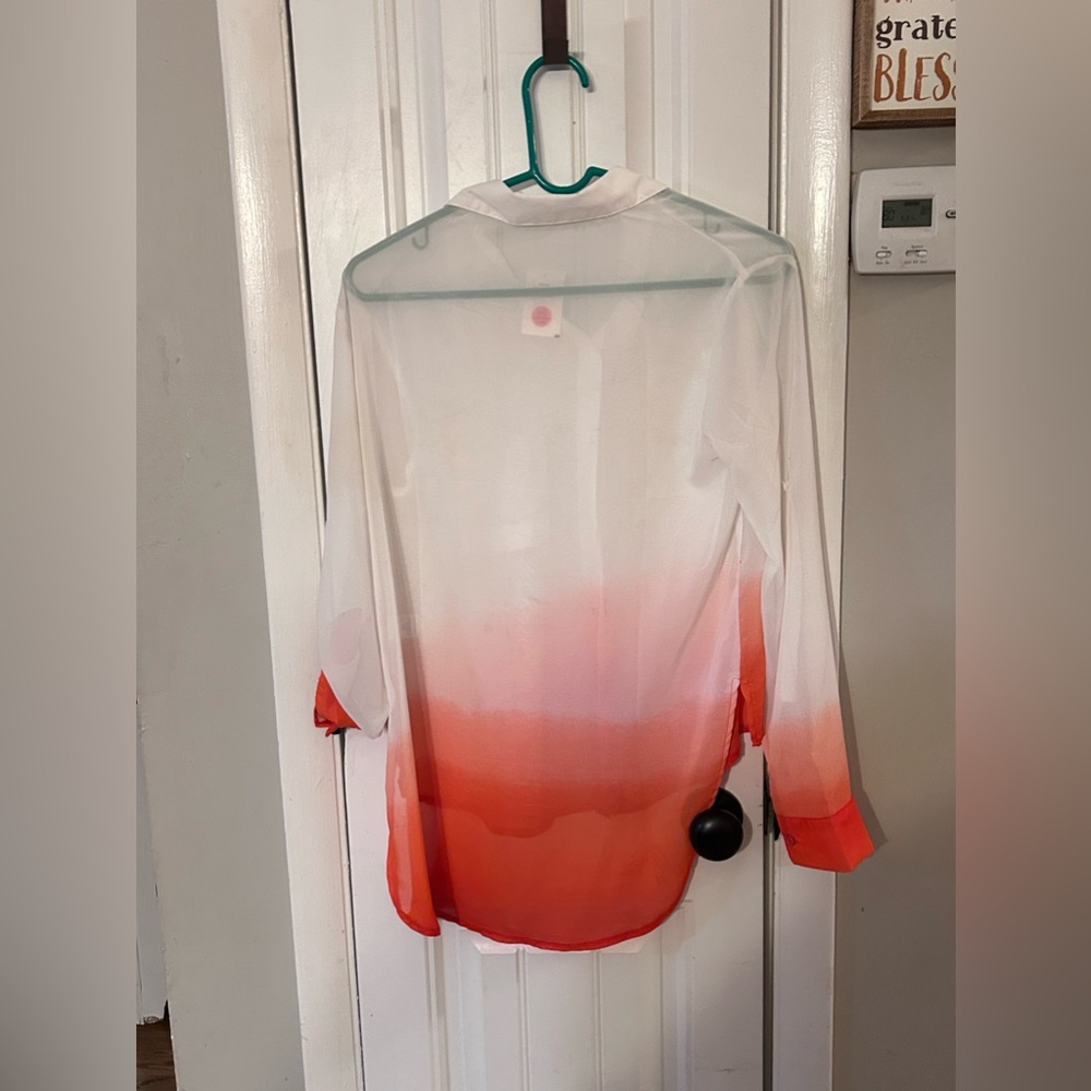 Ombré white and orange Blouse - Picture 2 of 5